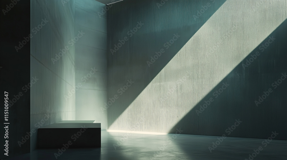 architecture interior with windows brutalist design cement sunlight shadows gray blue background backdrop isolation concept architecture interior with windows brutalist design cement sunlight shadows gray blue background backdrop isolation concept