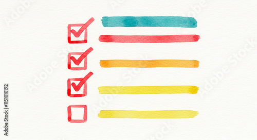 Watercolor Checklist To Do List Goals Planning Tasks Progress Success Organization Management