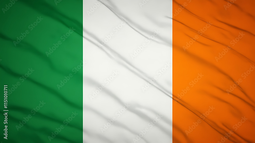 Obraz premium Irish Flag with Green, White, and Orange Stripes – Symbolizing Unity and Tradition