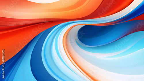 Swirling Vortex of Energy on a Blue and Orange Background