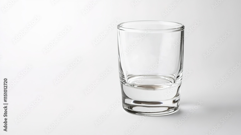Schnapps Glass in the Center, Standing Upright and Empty, with Thick Lines in Swedish Traditional Style, Set Against a Clean White Background. Schnapps Glass in the Center, Standing Upright and Empty, with Thick Lines in Swedish Traditional Style, Set Against a Clean White Background.