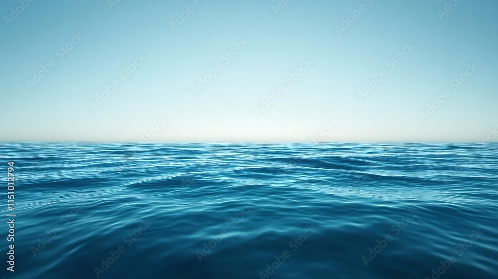 custom made wallpaper toronto digitalCalm ocean surface with a clear blue sky.