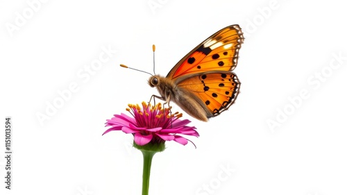Wallpaper Mural Isolated Melitaea Phoebe Butterfly on Knapweed - Side View - High Resolution AI Photo Torontodigital.ca