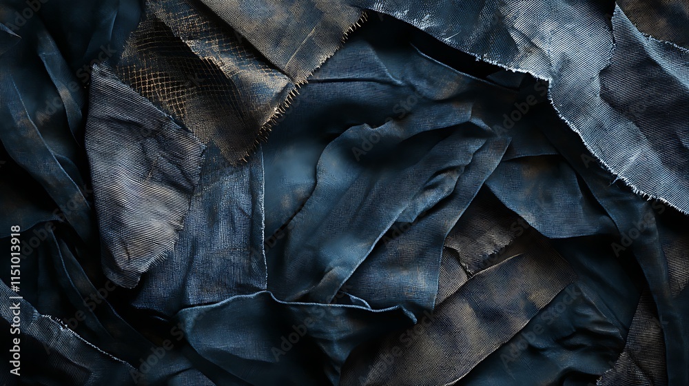 Obraz premium Abstract dark blue fabric texture background.