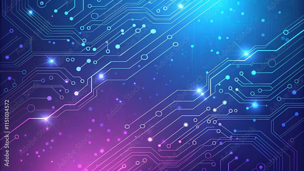 Obraz premium Blue and Purple technology background circuit