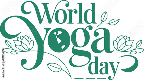 world yoga day typography