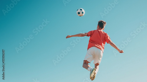 Soccer Player Leaping High:...