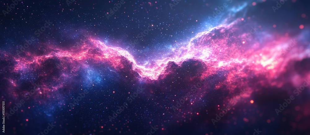 Fototapeta premium Cosmic Nebula: A Celestial Tapestry of Pink and Blue