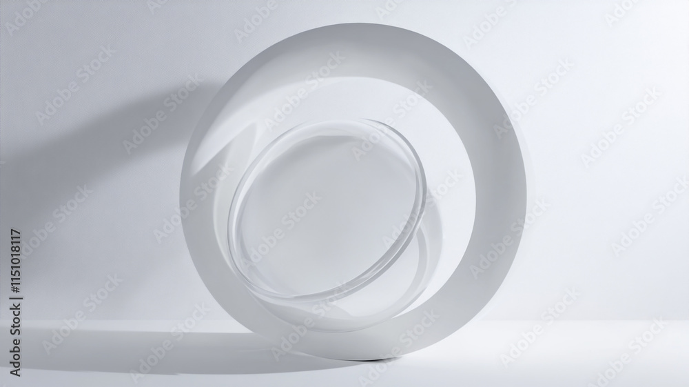 Abstract White Circles Minimalist Background Design