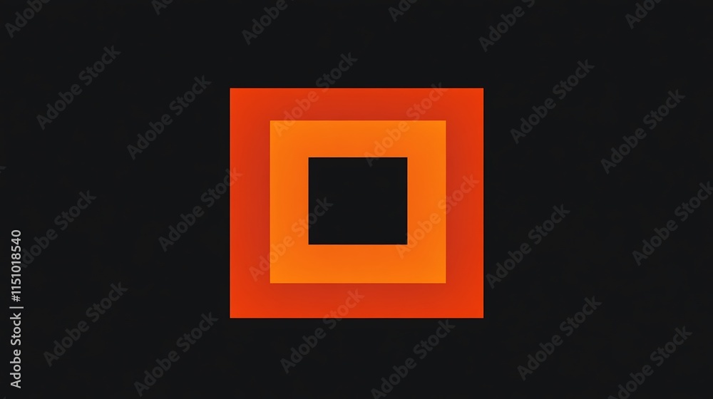 Abstract orange square frame on dark background. Abstract orange square frame on dark background.