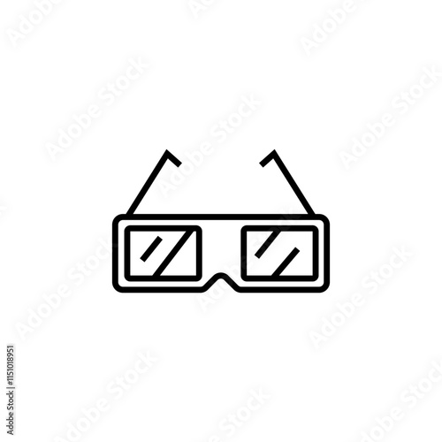 3d glasses icon isolated on white