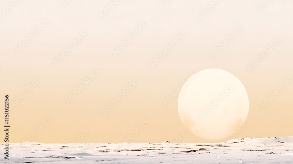 Obraz premium Muted planet rises above ground.