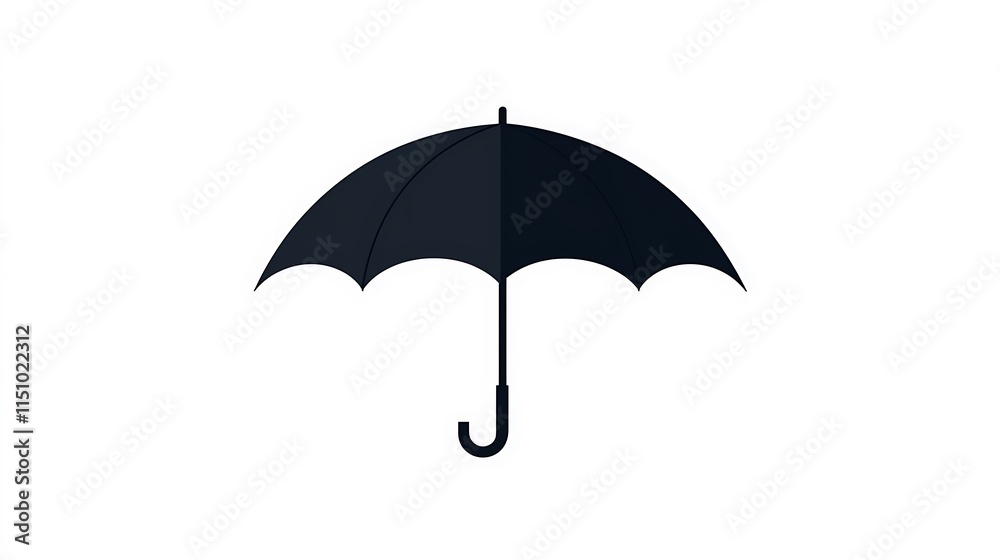 Open black umbrella isolated on white. Open black umbrella isolated on white.