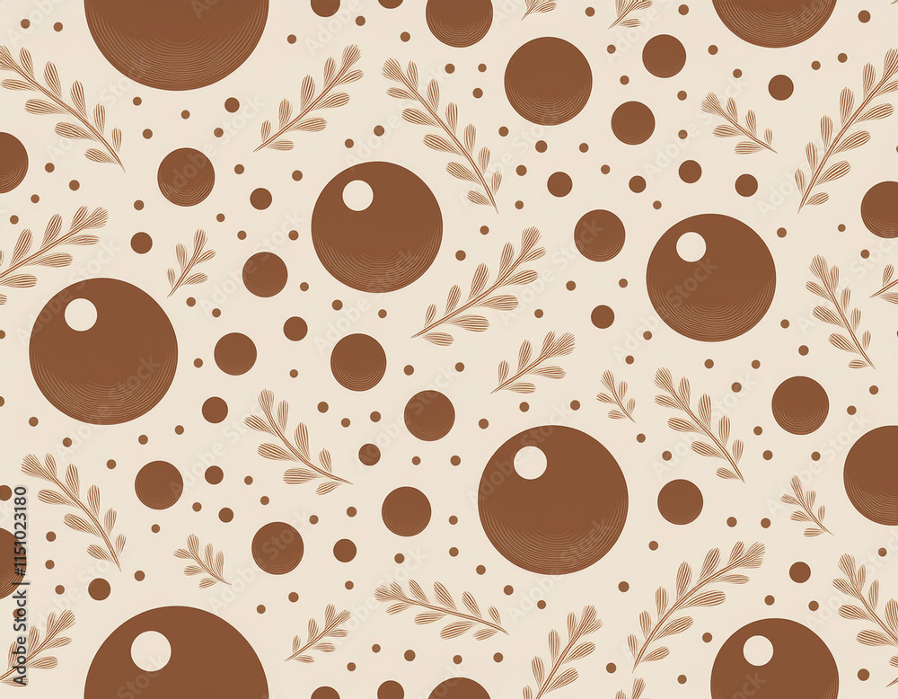 Obraz premium Mocha Mousse Polka Dot Elegance