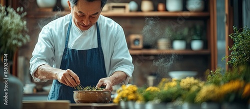 Masterful Tea Preparation: A Moment of Tranquility in a Traditional Tea Ceremony