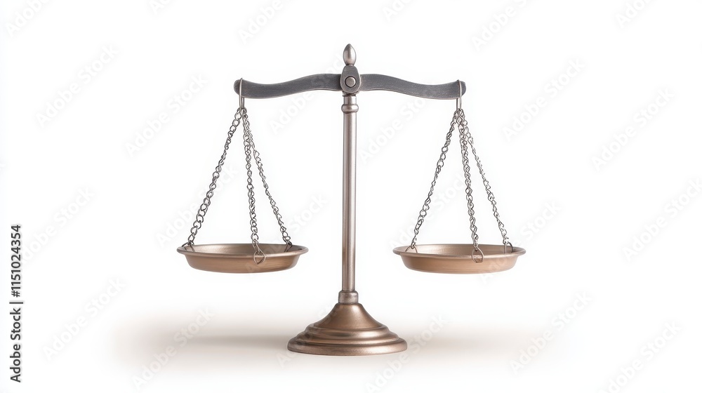 A classic balance scale, symbolizing justice and equality, featuring two hanging pans, commonly associated with law and fairness. A classic balance scale, symbolizing justice and equality, featuring two hanging pans, commonly associated with law and fairness.