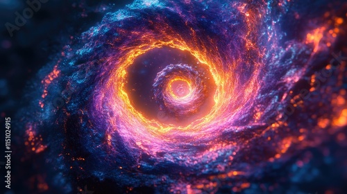 Cosmic Vortex: A fiery swirl of nebulae and stardust