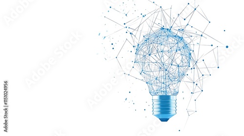 Abstract light bulb with network mesh.