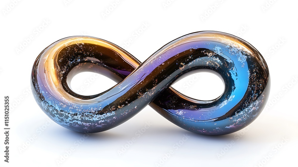 3D illustration of a colorful infinity symbol. 3D illustration of a colorful infinity symbol.