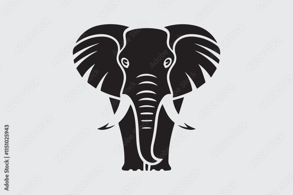 Elephant Line Art Vector Illustration for Graphics Elephant Line Art Vector Illustration for Graphics
