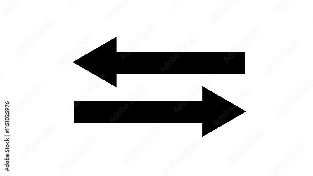 Swipe left and right black arrow animation on a white background. Left-right arrow loading seamless loop into alfa channel Swipe left and right black arrow animation on a white background. Left-right arrow loading seamless loop into alfa channel