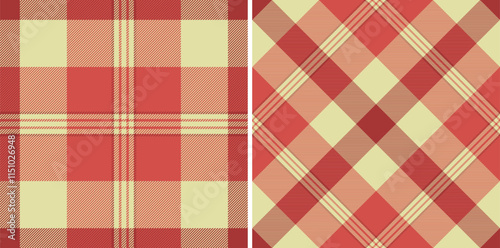 Check background texture of fabric seamless plaid with a pattern vector tartan textile. Set in food colors. Latest trends in modern everyday fashion prints.