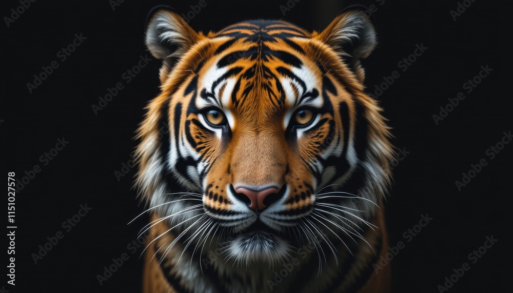 Fototapeta premium Close-up of a tiger's intense gaze.