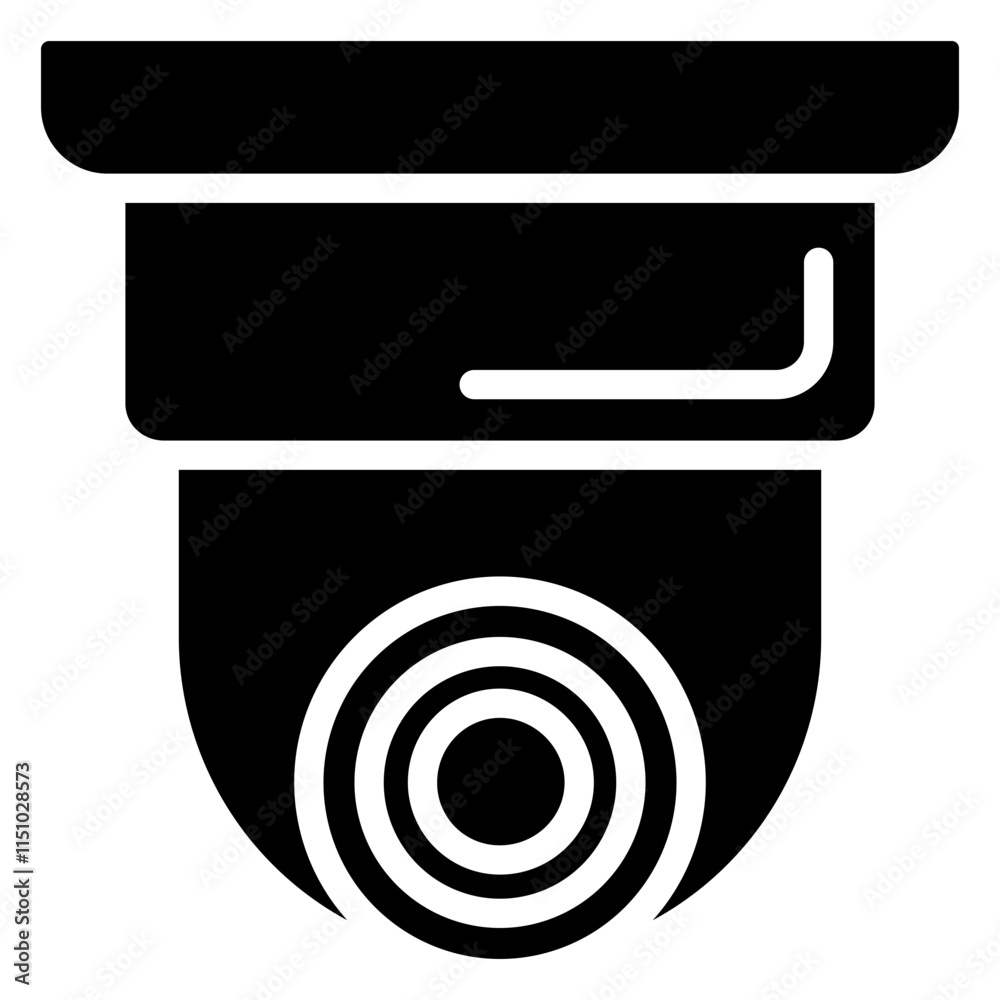 Security Camera Glyph Icon, Black And White Glyph Icon Symbol Security Camera Glyph Icon, Black And White Glyph Icon Symbol