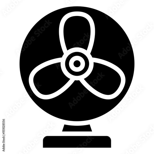 Fan Glyph Icon, Black And White Glyph Icon Symbol