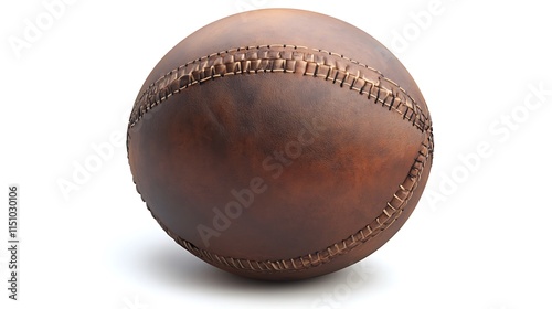 Leather ball on white.