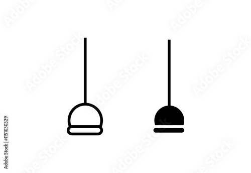 Plunger icon set isolated on white