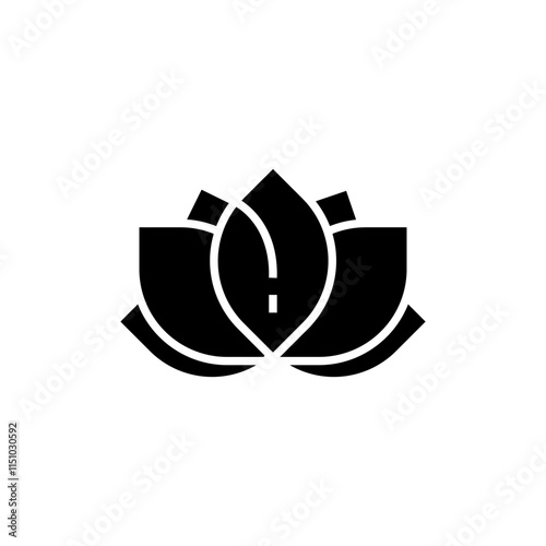 lotus icon vector editable isolated on white
