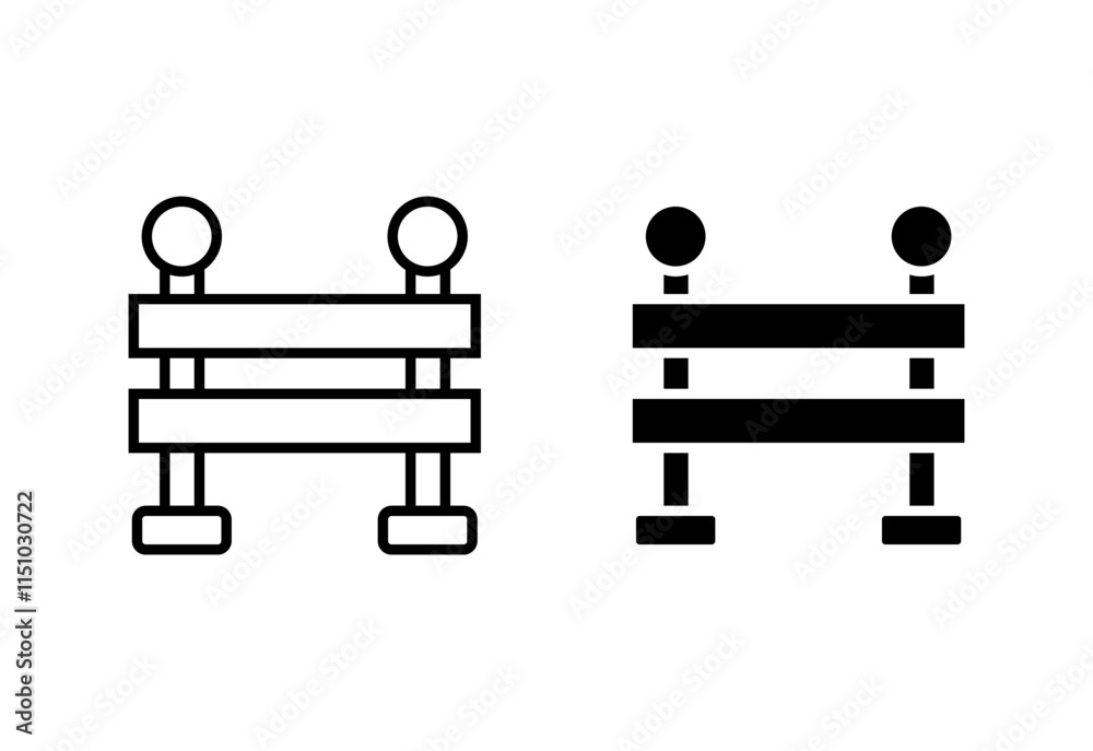 road barrier icon isolated on white road barrier icon isolated on white