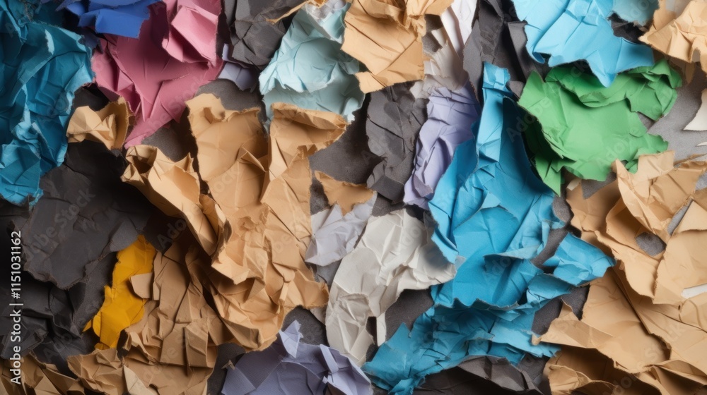 Colorful Crumpled Papers Abstract Texture Background Colorful Crumpled Papers Abstract Texture Background