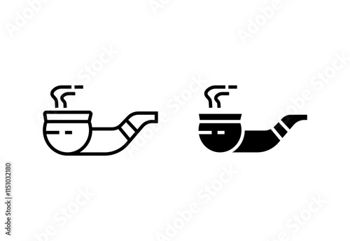 smoking pipe icon set