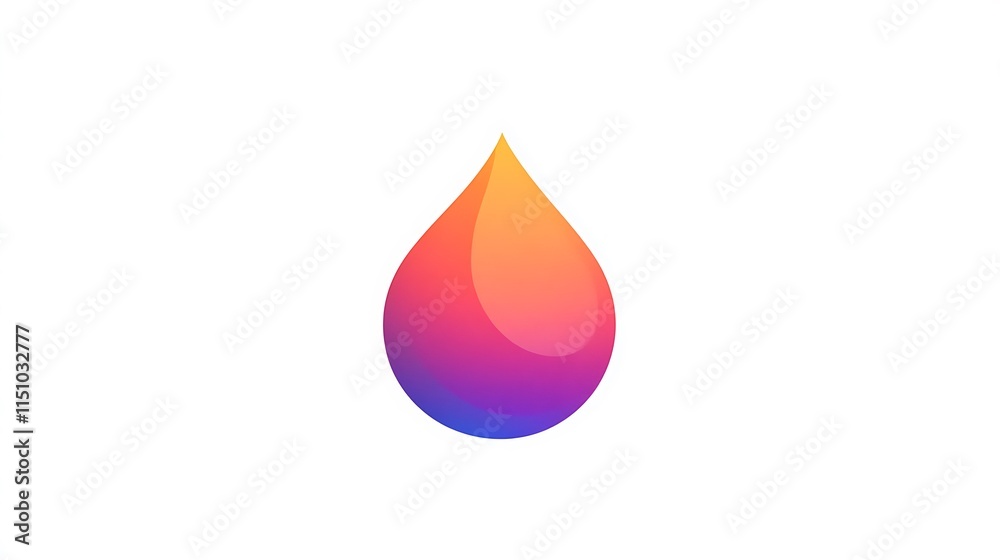 Gradient droplet on white. Gradient droplet on white.