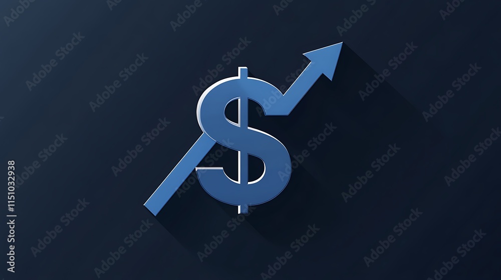 Obraz premium Dollar up arrow.
