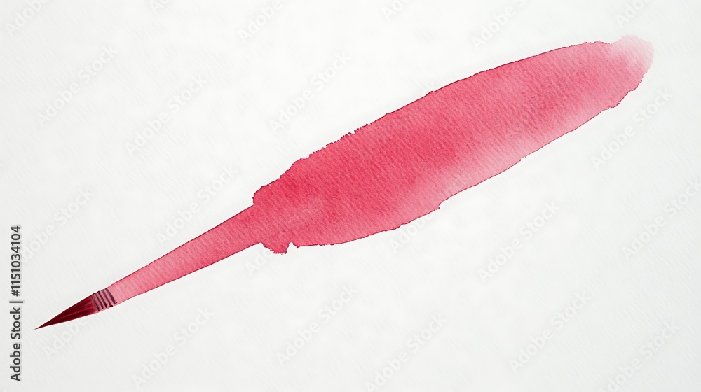 Red ink brush stroke on paper. Red ink brush stroke on paper.