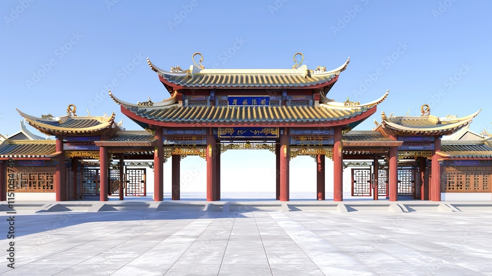 Fototapeta premium Ancient chinese Oriental chinese temple fantasy