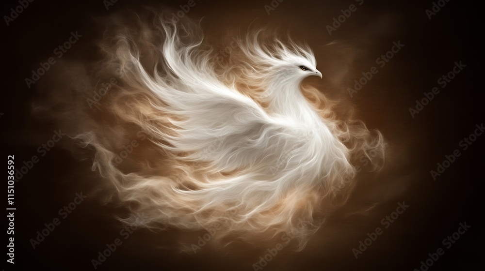 Obraz premium Majestic white bird with brilliant orange and yellow feathers, a captivating display of natural beauty