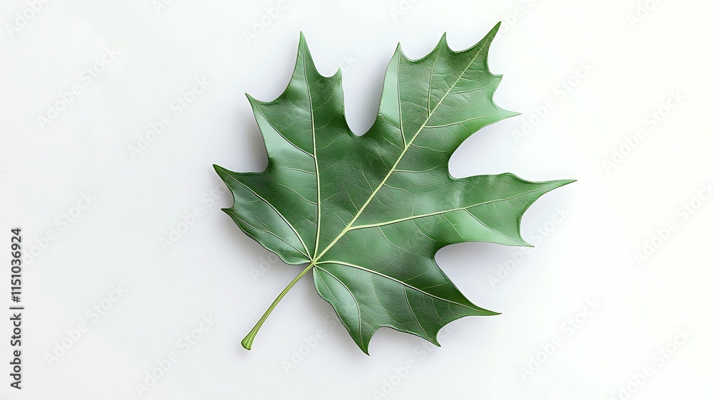 Fototapeta premium Single green leaf.