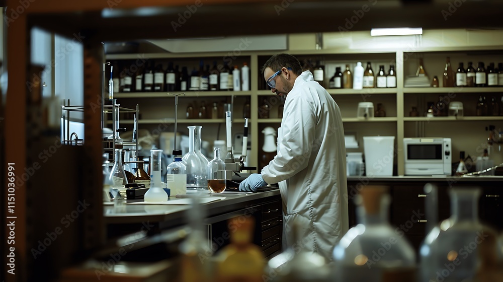 Scientist Working in a Laboratory Setting Scientist Working in a Laboratory Setting