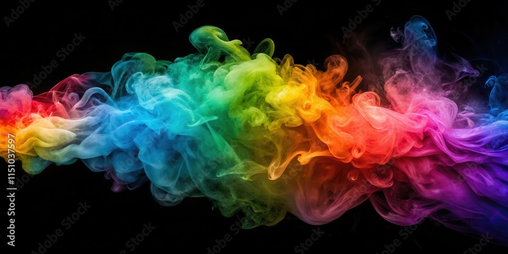 Obraz premium Colorful smoke swirling on background, vibrant, vibrant, abstract, haze, texture, movement, flowing, colorful,dynamic