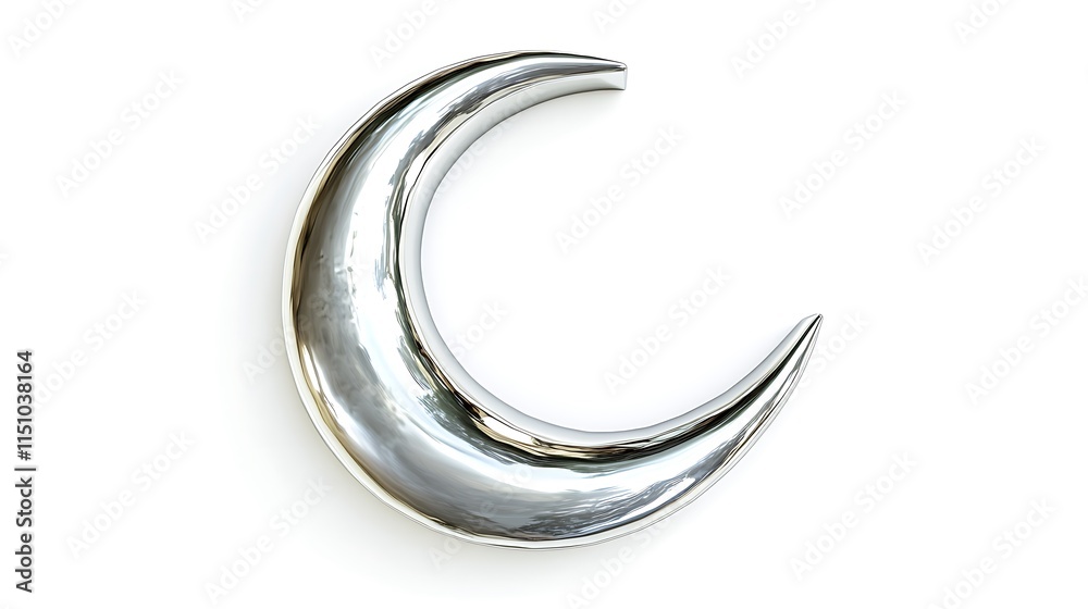Silver crescent moon. Silver crescent moon.
