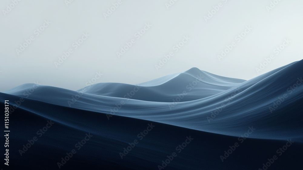 Fototapeta premium Serene Blue Desert Dunes Abstract Landscape Wallpaper