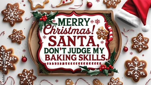 Merry Christmas Santa Dont Judge My Baking Skills photo