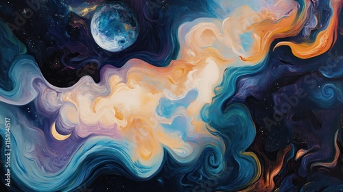 Cosmic Dance: A Celestial Abstract Painting
