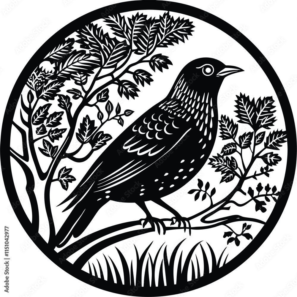 Obraz premium Martin vector silhouette, isolated white background