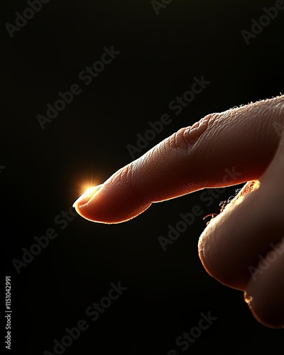 A finger gently touching a glowing light. consumer trends, behavior, automation