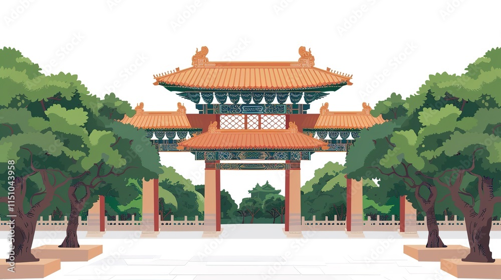 Fototapeta premium Architecture Oriental chinese temple fantasy